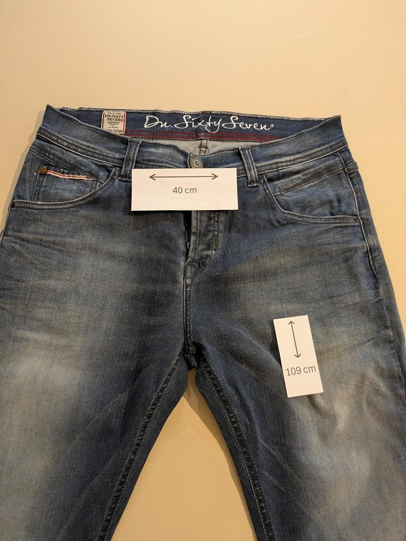 Jeans Slim Sixtyseven - M - Bleu - Denda-03