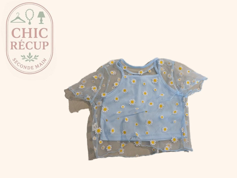 T-shirt Shein - 9 Ans / 134 Cm - Bleu - Audeb-47