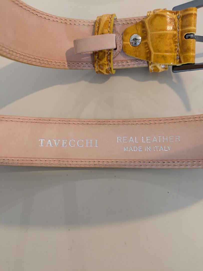 Ceinture Tavecchi - Taille unique - Jaune - Cuir Croco
