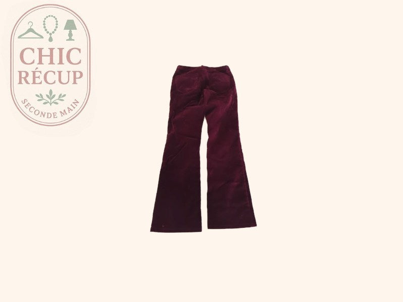 Pantalon Mango - 40 - Bordeaux - Velours