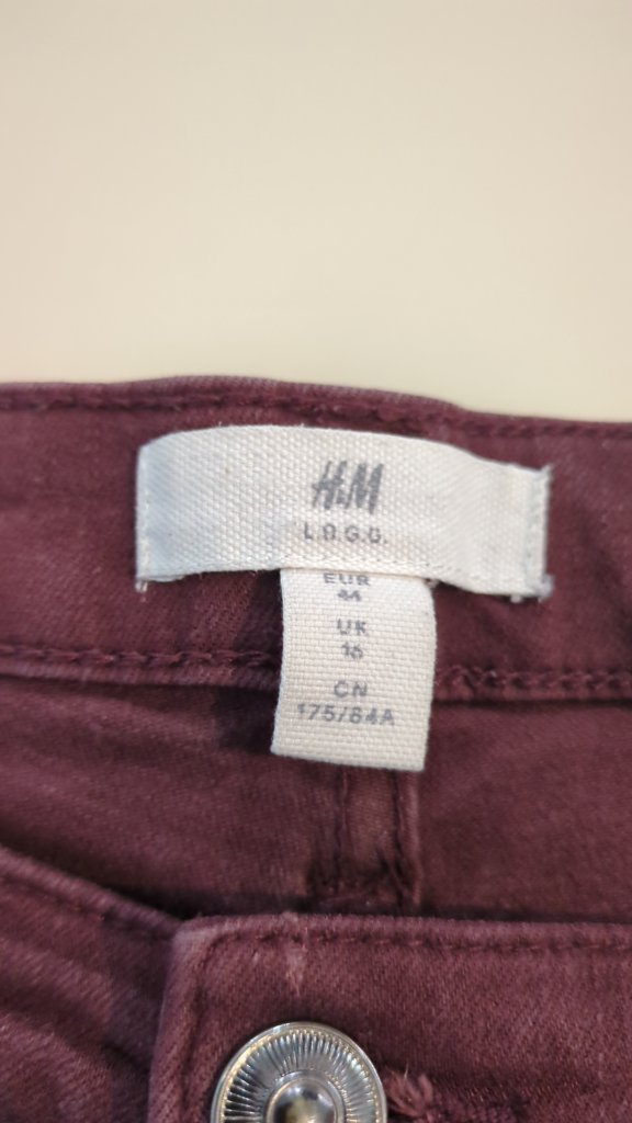 Pantalon slim H&m - 44 - Bordeaux - L.o.g.g.