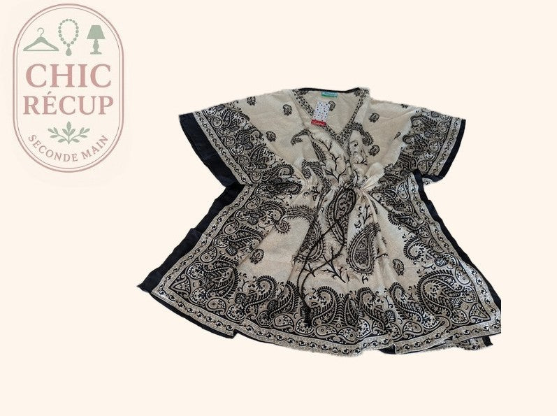 Tunique Lustre - 36 - Crème - Kaftan Paisley