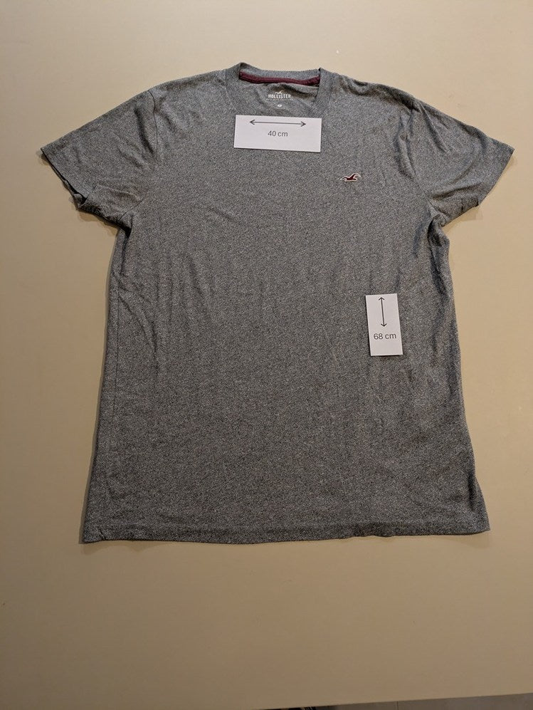 T-shirt Uni Hollister - S - Gris - Magil-6