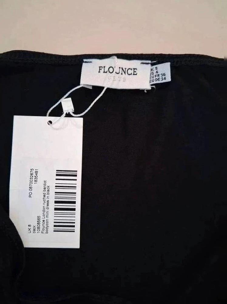Robe Midi Flounce London - S - Noir - Lerom-17