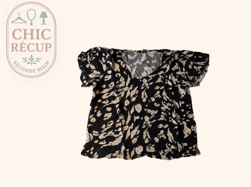 Blouse Vero Moda - M - Noir Et Beige - Lubel-33