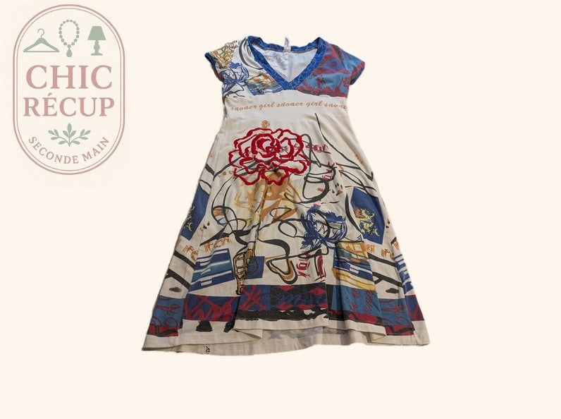 Robe Lulu-h - L - Blanc - Motif fleurs