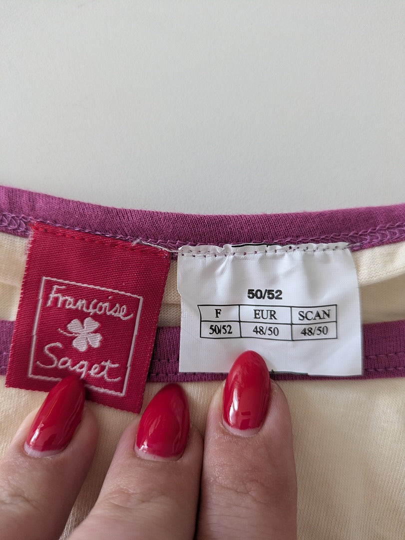 Chemise de nuit Françoise Saget - 50/52 - Crème