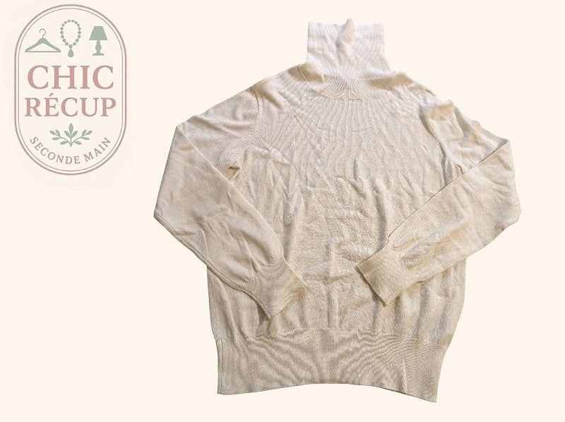 Pull Col Roulé H&m - M - Crème - Shbad-98