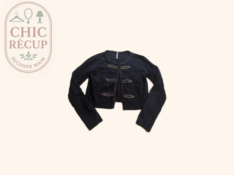 Cardigan - Sweewë - S - Noir - Fregl-08