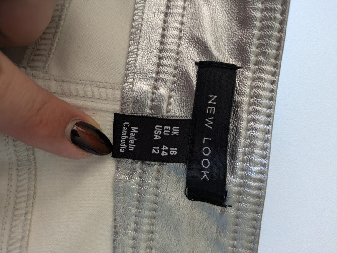 Pantalon Large New Look - 44 - Argenté - Brhal-135