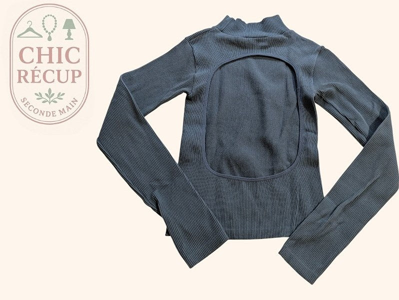 Tops Dos Nu Zara - S - Bleu - Shbad-40