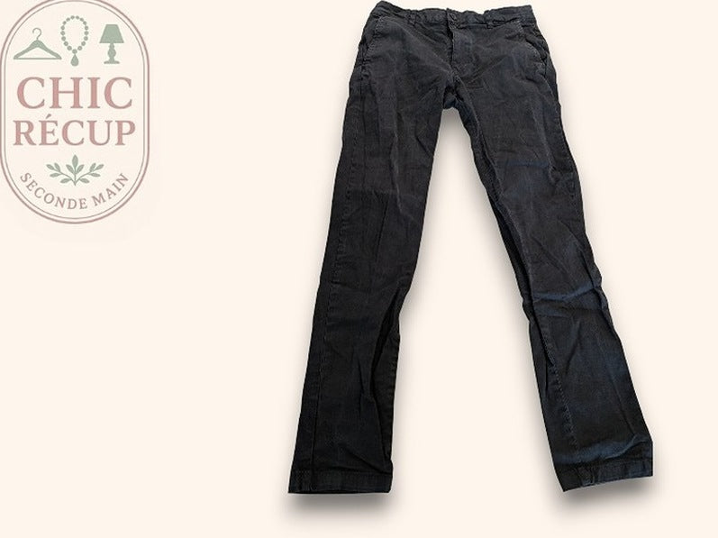 Jeans Droit Zara - 38 - Noir - Qubur-09