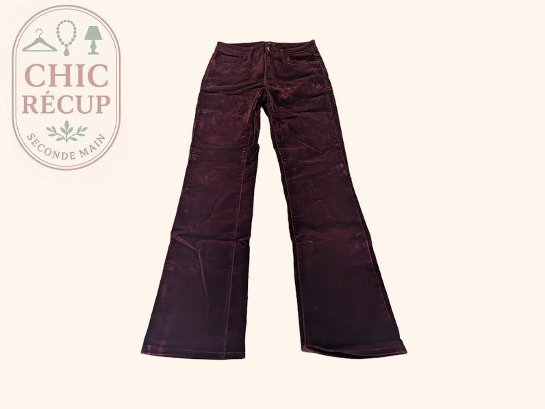 Pantalon Mango - 40 - Bordeaux - Velours