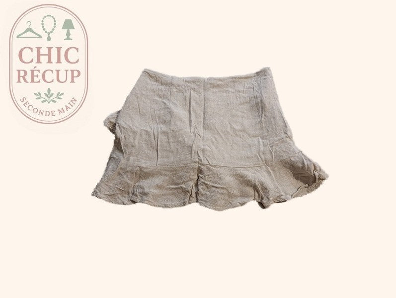Jupe-short Stradivarius - 36 - Crème - Mache-06