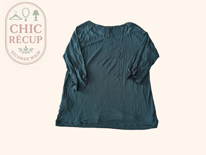 Blouse ¾ Camaïeu - Xl - Vert Foncé - Labag-335