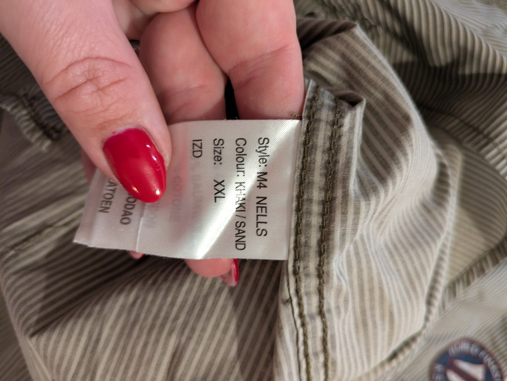 Chemise Kaporal - Xxl - Kaki - Rayée avec patchs