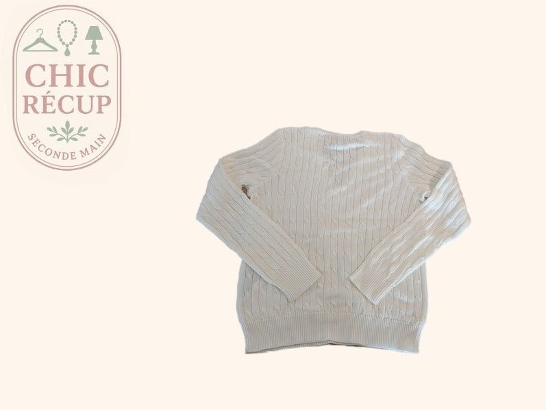 Pull Col V Ralph Lauren - Xl - Blanc - Labag-153