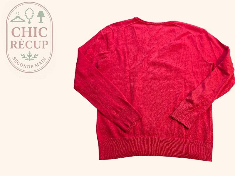 Pull Col V Ralph Lauren - M - Fuchsia - Casor-16