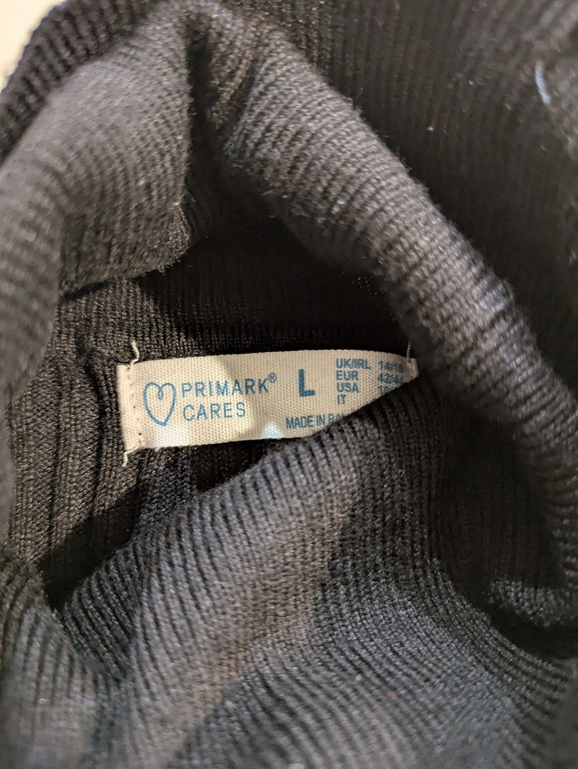 Pull Col Roulé Primark - L - Noir - Shbad-86