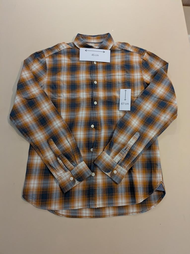 Chemise homme à carreaux jaune et bleu taille S Jules
