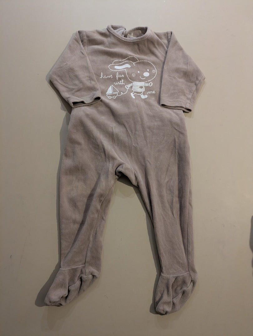 Pyjamas Une Piece Tape à l'œil - 18-24 Mois - Gris - Erbul-88