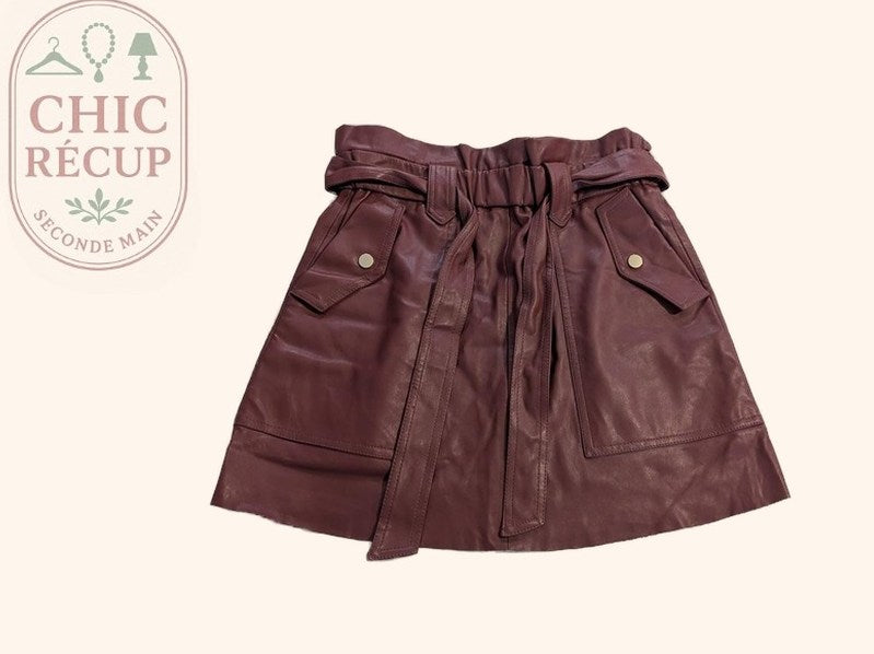 Mini-jupe Zara - S - Bordeaux - Mache-41