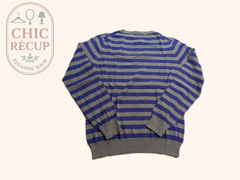 Pull Col V Polo Sylt - Xxxl - Gris/bleu - Labag-197