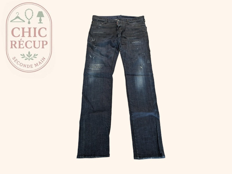 Jeans Coupe Droite Dsquared2 - L - Marine - Thgen-109