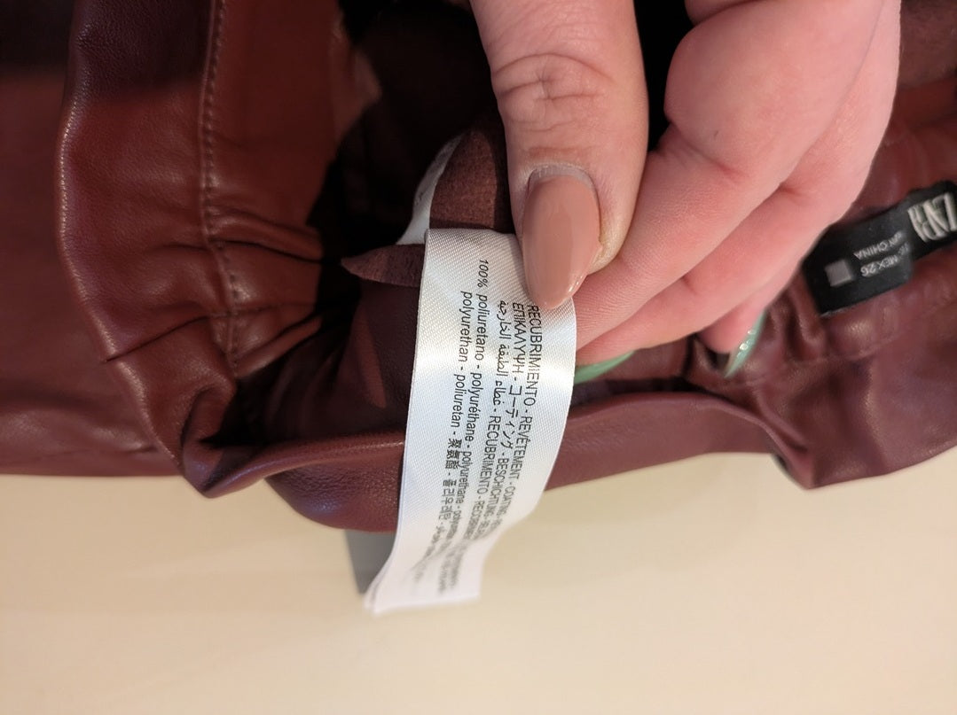 Mini-jupe Zara - S - Bordeaux - Mache-41