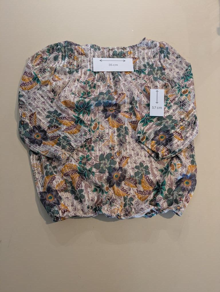 Blouse femme fleurie taille 40 manches longues