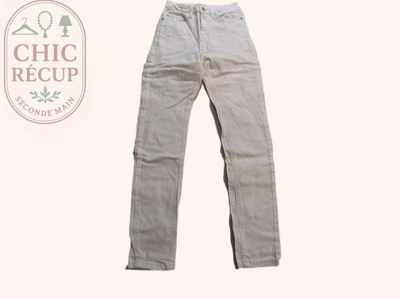 Pantalon Droit Zalando - 36 - Blanc - Mache-27