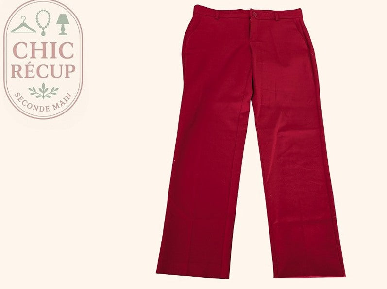 Pantalon Droit Mng Basics - M - Rouge - Olhat-75