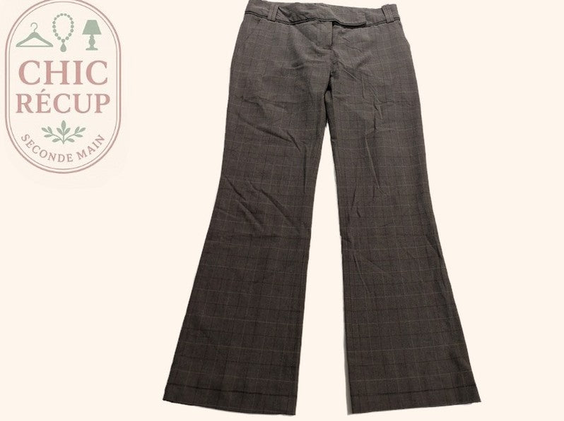 Pantalon À Jambes Large Zara Basic - 38 - Marron - Mache-37