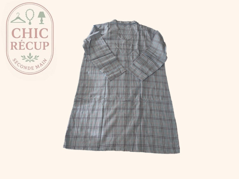 Chemise de nuit Damart - L - Bleu - Carroyée