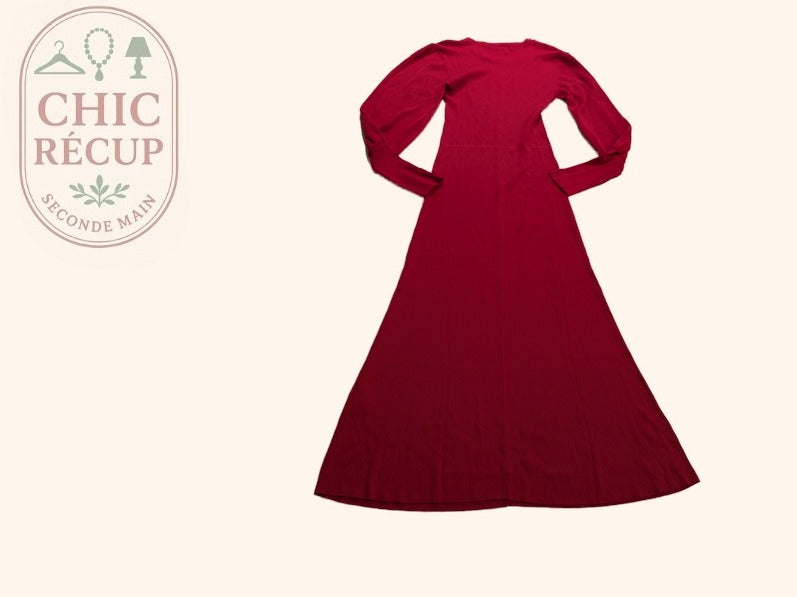 Robe Longue Zara - M - Rouge - Olaga-04