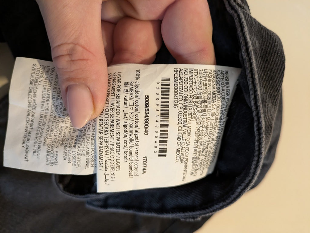 Jean Droit Bershka - 40 - Gris - Evvio-82