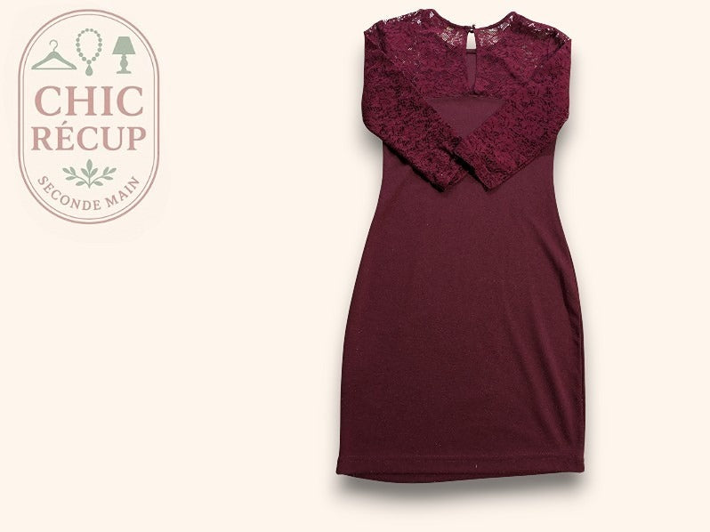 Robe Midi Mim - S - Bordeaux - Qubur-81