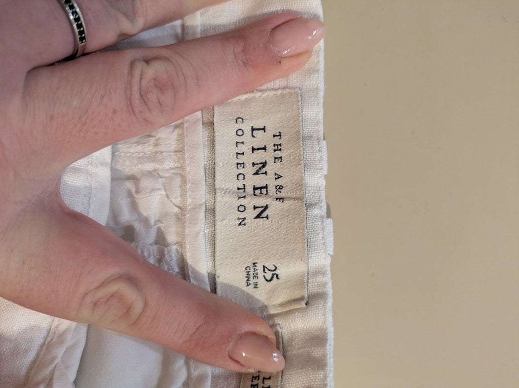 Pantalon large Abercrombie & Fitch - 25 - Blanc - Linen
