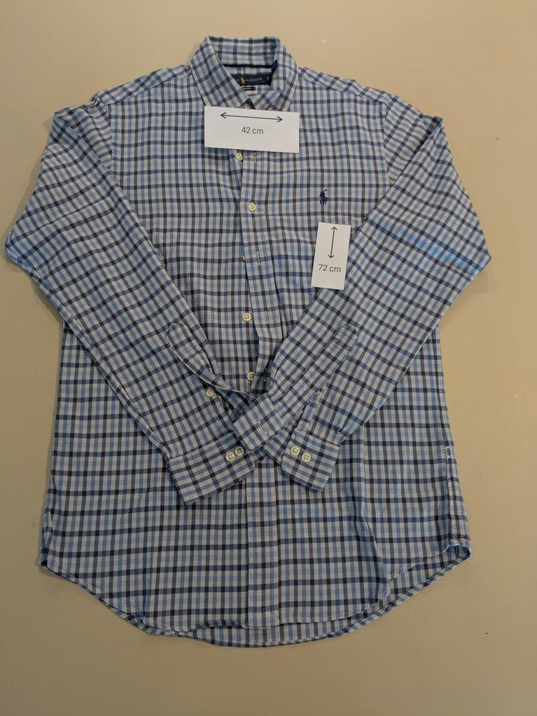 Chemise Ralph Lauren à carreaux bleus pour homme