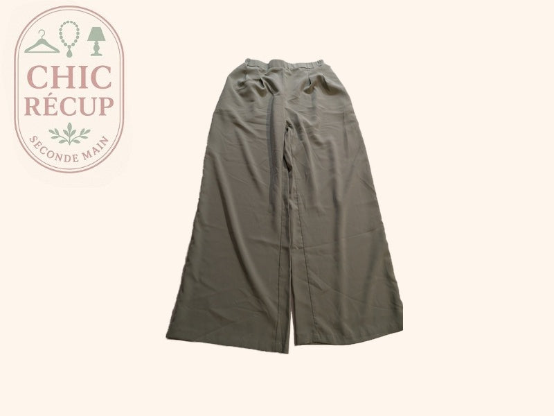 Pantalon À Jambes Larges Shein - M - Vert - Evvio-58