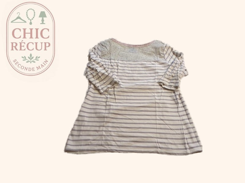 Blouse ¾ - Terre De Marins - S - Blanc - Qubur-153