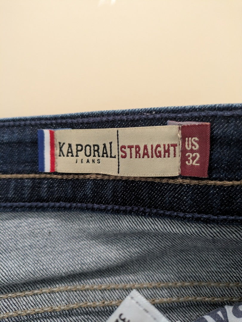 Jean straight Kaporal - 42 - Bleu - Effet usé