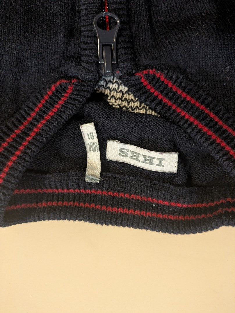 Veste varsity Ikks bébé 18 mois coton rouge noir