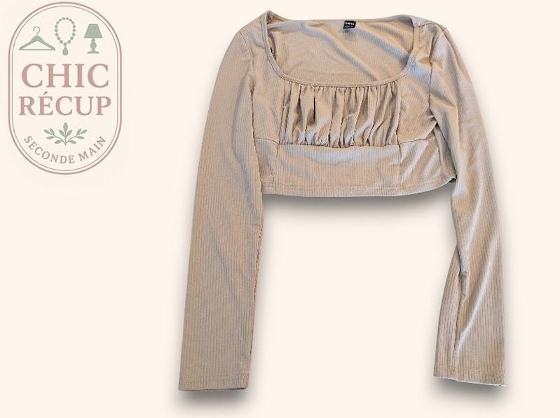 Tops Court Shein - L - Beige - Chpav-06