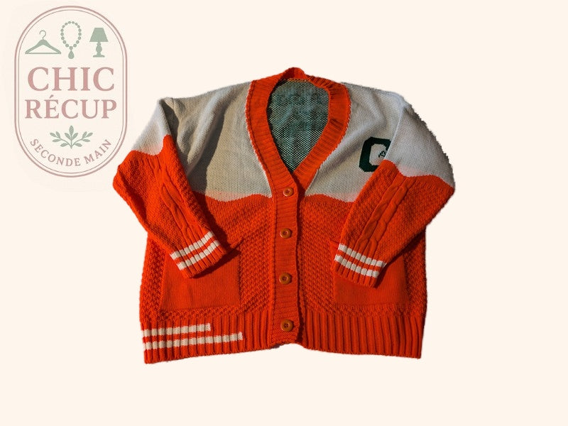 Pull D'hiver Made In Italy - L - Blanc/orange - Lubel-59