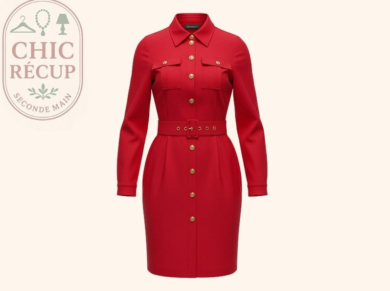 Robe Casual United Colors Of Benetton - Xs - Rouge - Olaga-06