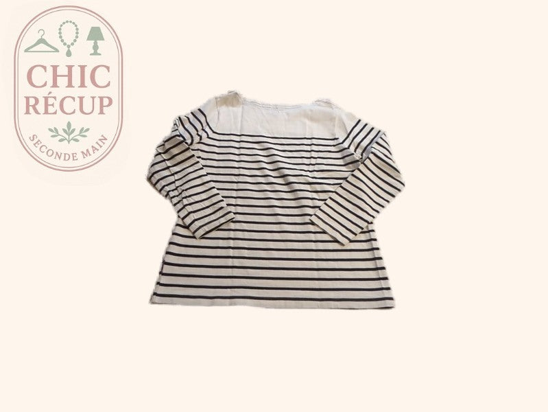 Blouse - Terre De Marins - 42 - Blanc / Marine - Qubur-148
