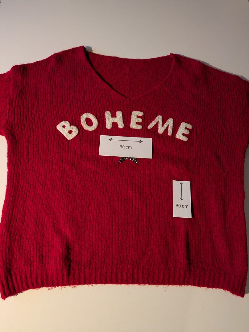 Pull D'hiver Made In Italy - Xl - Rouge - Lubel-43