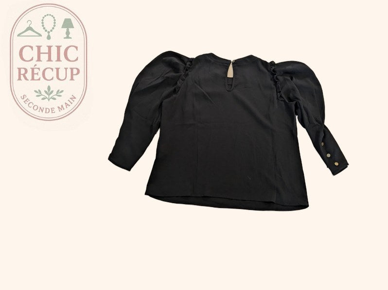 Blouse Bonobo - L - Noir - Manches ballons