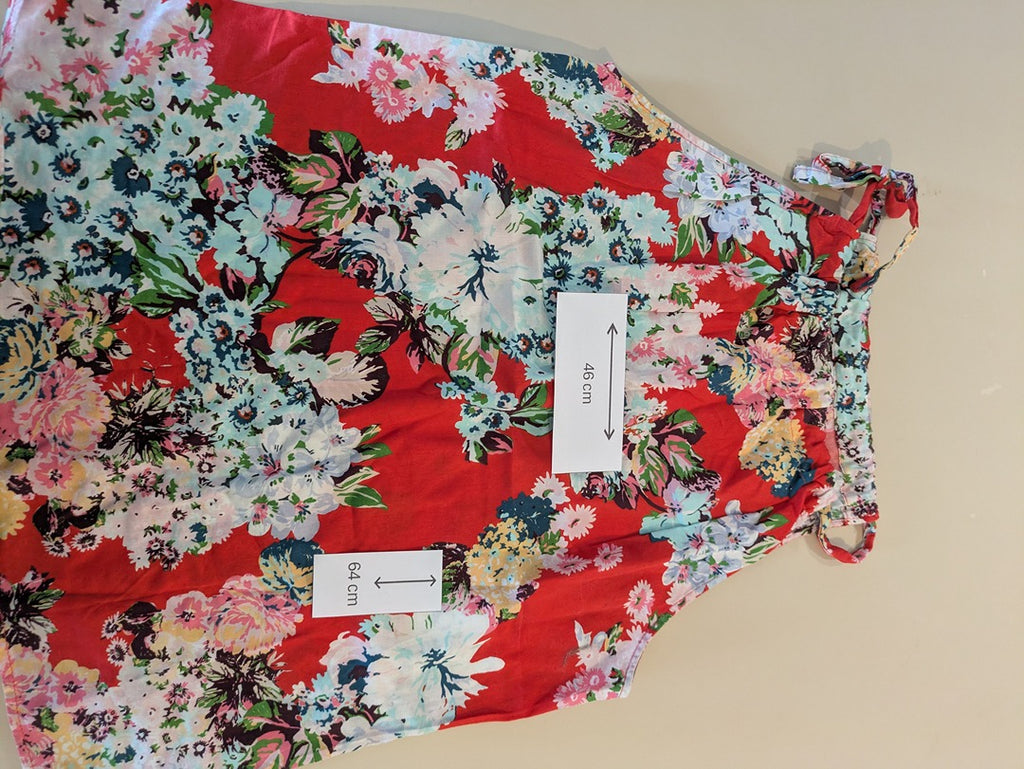 Top halter Camaïeu - M - Rouge - Fleuri